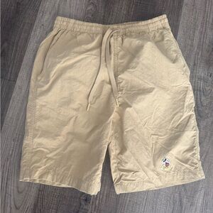 Disney Mickey Mouse Mens Chino Khaki Tan Shorts Small Embroidered Drawstring